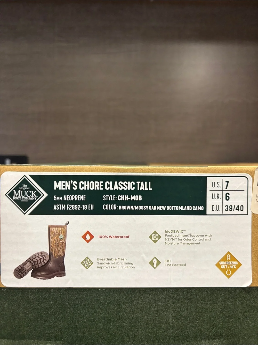 Men's Muck Chore Classic Tall Boot (Brown/Mossy Oak) - Size 7
